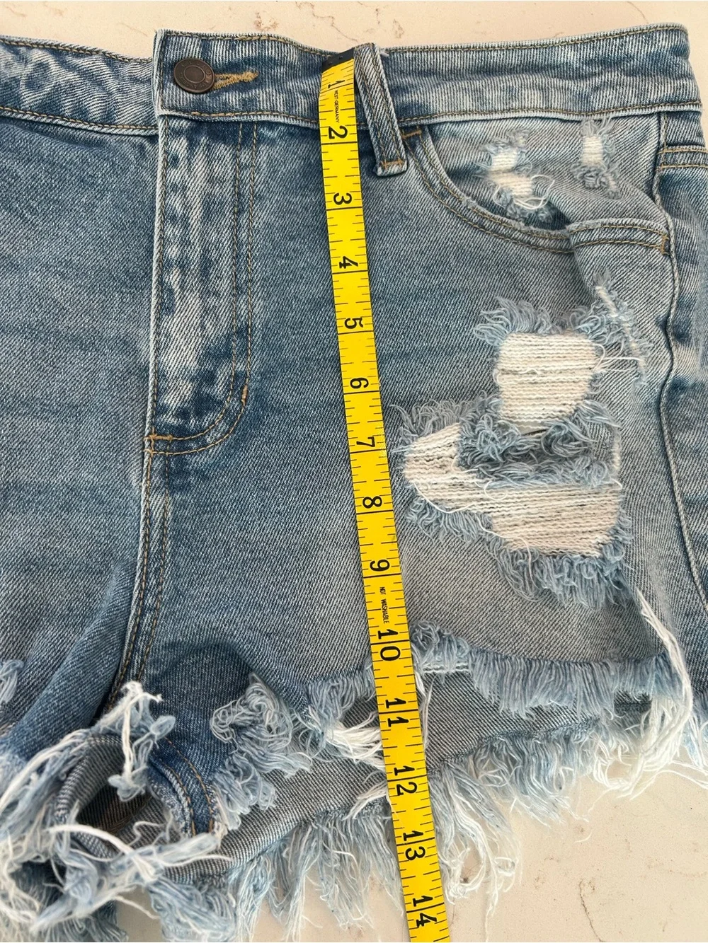 Distressed denim Cello frayed jean shorts